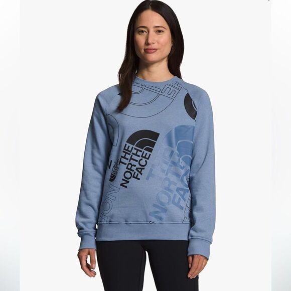 The North Face Blue Graphic Injection Crew Neck Sweater Size Small - Picture 1 of 12